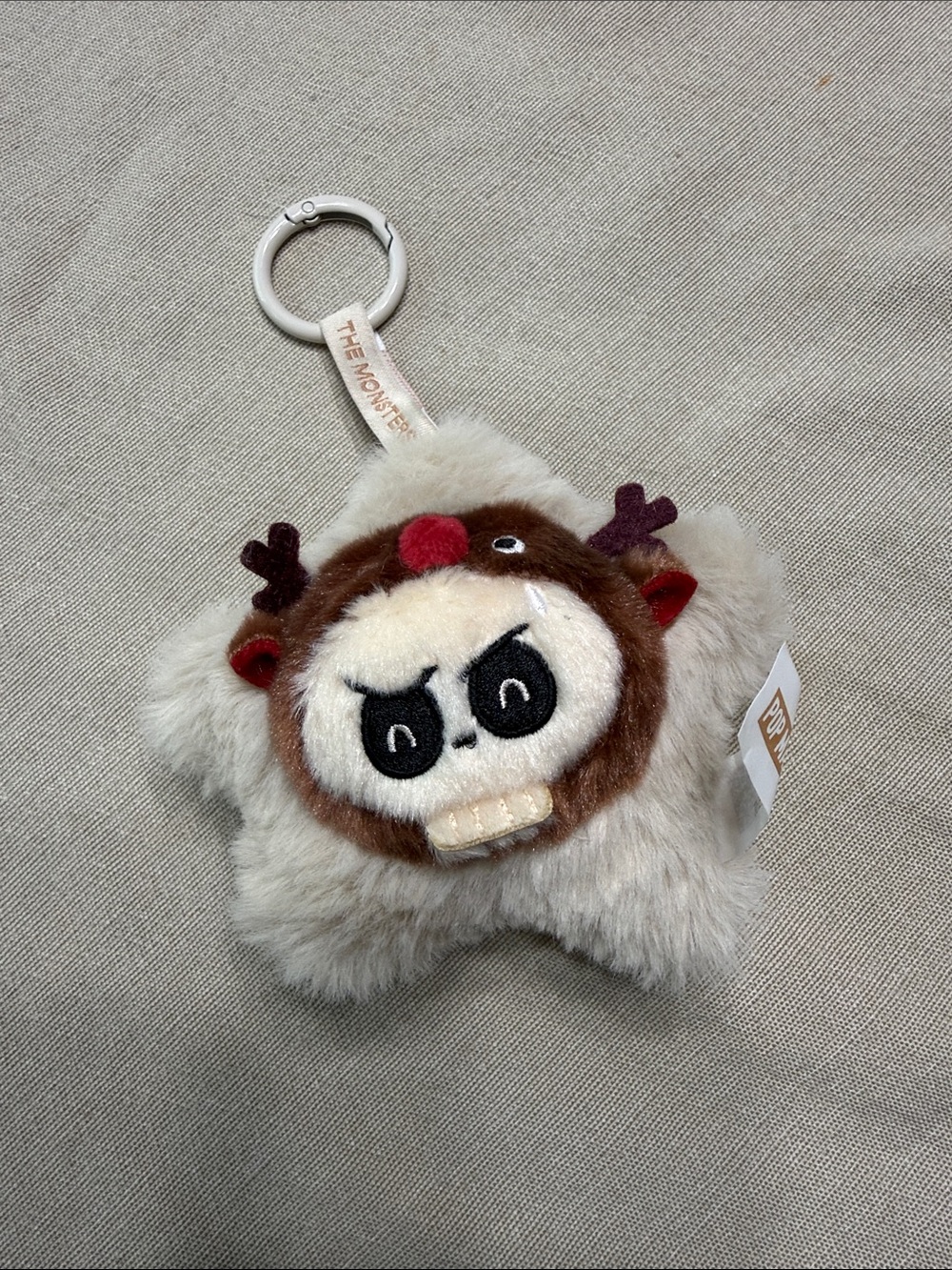 POP MART Tycoco The Monsters Plush Star Keychain - Cream & Brown
